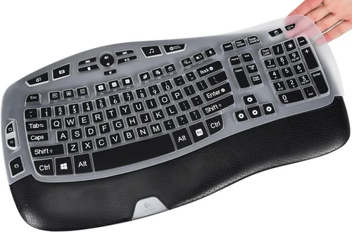 Vista 10 de CaseBuy Funda para teclado compatible con Logitech K350 MK550 MK570, accesorios de teclado inalámbrico Wave K350 MK550, protector de silicona
