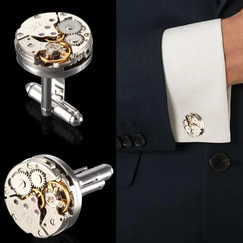 Vista 6 de BABAN reloj de estilo Steampunk de lujo para hombre reloj clásico gemelos con forma de mecanismo con caja de exhibición para guardar elegante
