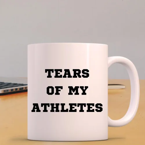 Vista 7 de Teegarb Letter Blanket Funny Sarcastic Saying My Tears of My Athletes - Taza cilíndrica de cerámica de 11 onzas, color blanco, moderna, para regalo