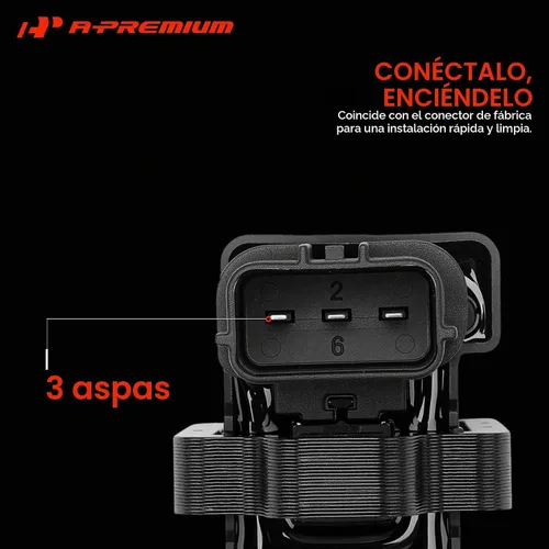 Vista 3 de A-Premium Paquete de bobinas de encendido del motor compatible