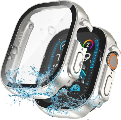 Vista 36 de YIJDACASE - Juego de 2 estuches impermeables para protector de pantalla de Apple Watch Series 10 Series 11 (2025) 46mm con vidrio templado
