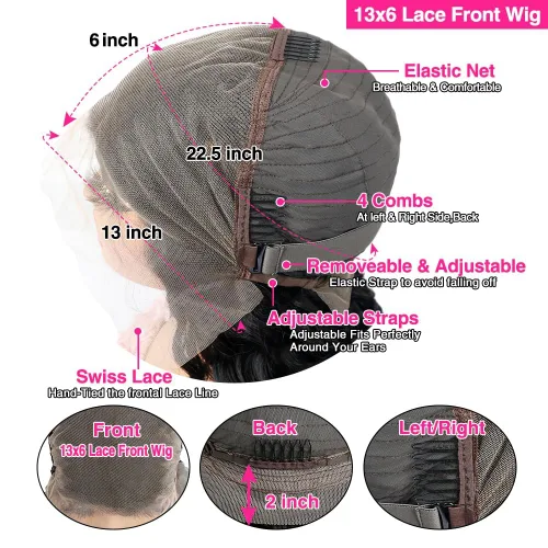 Vista 4 de Pelucas de cabello humano rizado con encaje frontal de 13 x 6 pulgadas, pelucas de cabello humano brasileño rizado para mujeres, densidad del 200 %
