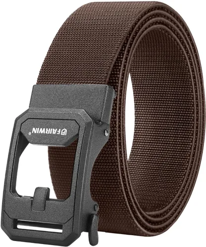 Vista 10 de FAIRWIN Cinturón de trinquete para hombre, cinturones de nylon para golf y trabajo con hebilla automática de liberación rápida, cinturón casual