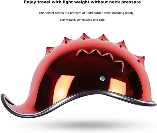 Vista 5 de Casco de motocicleta, casco de scooter, aprobado por DOT/ECE, medio casco de motocicleta, ha pasado pruebas de seguridad en carretera y protege