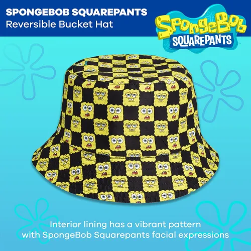 Vista 5 de Concept One Spongebob Squarepants Bucket Hat, Packable Travel, Wide Brim Summer Cap