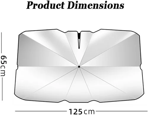 Vista 2 de Car Sun Shield Umbrella for Honda CR-V Hybrid 2023 2024 2025, Lightweight Folds Flat No Bulk with Pull String Handle Car Sunshade,S (125 * 65 cm)