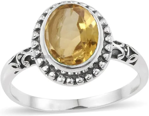 Vista 22 de Anillo de plata de ley 925 para mujer, anillo único de gema ovalada hecho a mano