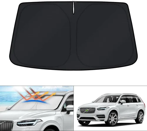 Vista 36 de KUST - Parasol plegable para parabrisas para BMW X1 E84, accesorios 2011 2012 2013 2014 2015, protector de visera de sol ajustable que bloquea
