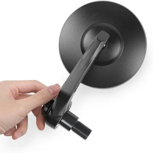 Vista 23 de KiWAV Espejos de extremo de barra de motocicleta Bob negro compatible con manillar roscado M6