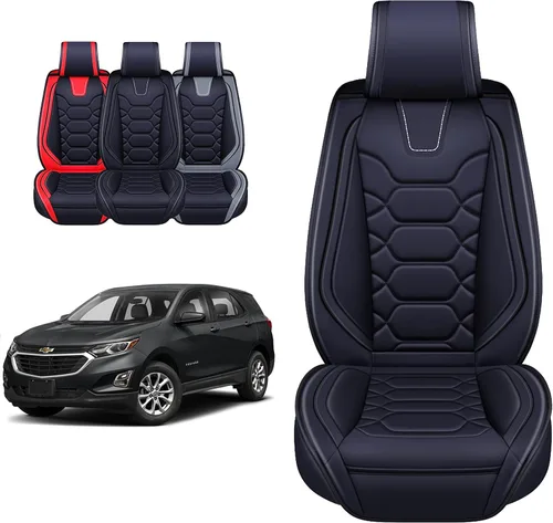 Vista 6 de OASIS AUTO Fundas de asiento de ajuste personalizado compatibles con Chevy Equinox (2010-2026), protector de piel sintética impermeable, accesorios