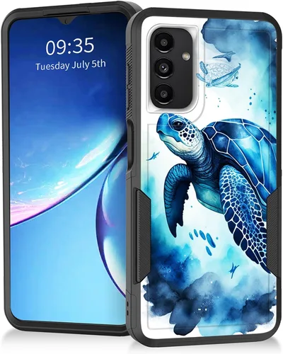 Vista 169 de Funda para Galaxy A14 5G, resistente de doble capa híbrida de policarbonato duro, goma suave, a prueba de golpes, funda protectora resistente