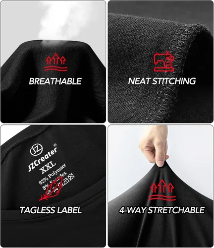 Vista 4 de JZCreater Conjunto de ropa interior térmica para hombre capa superior e inferior pantalones largos para hombre