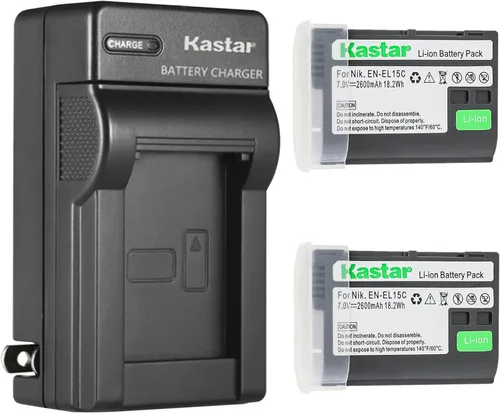 Vista 5 de Kastar Reemplazo del cargador de batería de pared de CA para batería Nikon EN-EL15 EN-EL15a EN-EL15b EN-EL15c EN-EL15e, MH-25 MH-25a MH-25b, MB-D11
