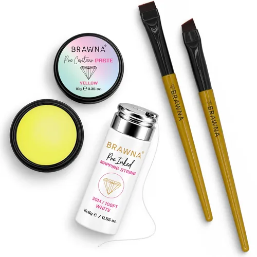 Vista 9 de BRAWNA Kit de mapeo de cejas con pasta blanca y 2 pinceles en ángulo Blanco