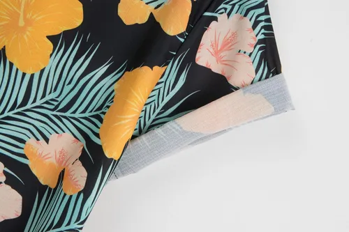 Vista 5 de CONGJI Camisa hawaiana para hombre, camisas de playa tropicales de verano, camisas de manga corta con botones, camisas Aloha casuales con botones