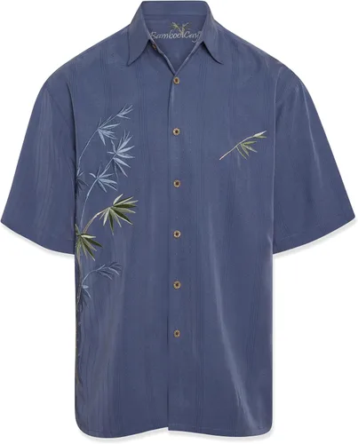 Vista 8 de Bamboo Cay Camisa tejida bordada casual de bambú volador de manga corta para hombre Tomato