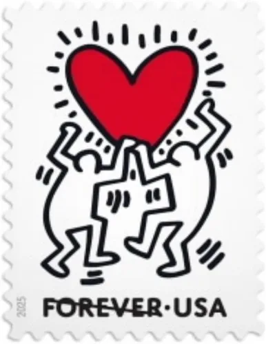 Vista 7 de Servicio Postal de los Estados Unidos Sellos postales "Love" 2025 (Hoja de 20)
