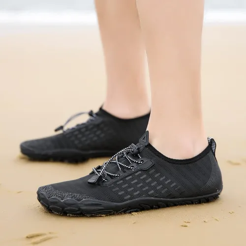 Vista 6 de Whatseaso Zapatos acuáticos para mujeres y hombres, de secado rápido, zapatos descalzos para buceo, natación, surf, aqua, caminar, playa, yoga
