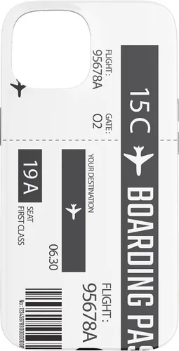 Vista 6 de Tarjeta de embarque de avión, boleto de avión, divertido estuche de regalo de viaje para iPhone 17