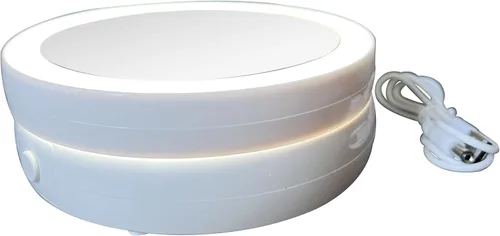 Vista 6 de Espejo de maquillaje cosmético regulable de 6 pulgadas de doble cara 10X/1X de aumento con control de botón, espejo plegable fácil de transportar
