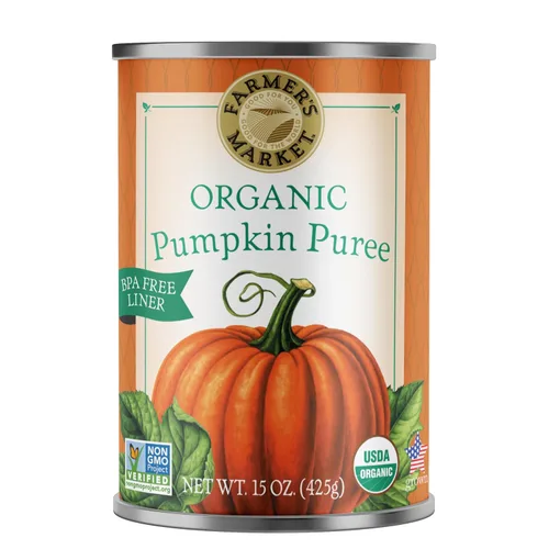 Vista 3 de Farmer's Market Foods Puré de calabaza orgánico enlatado, 15 onzas (paquete de 12)
