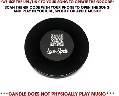 Vista 5 de 4oz/10oz Vela Personalizada con Foto de Canción Personalizada Regalo de Música para Parejas
