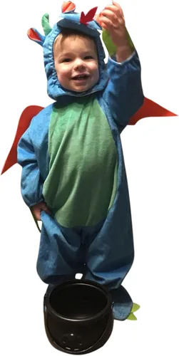 Vista 2 de Disfraz de Halloween para niños y niñas de dibujos animados, dinosauriolangosta para niños, disfraz de cosplay de animales para la nieve