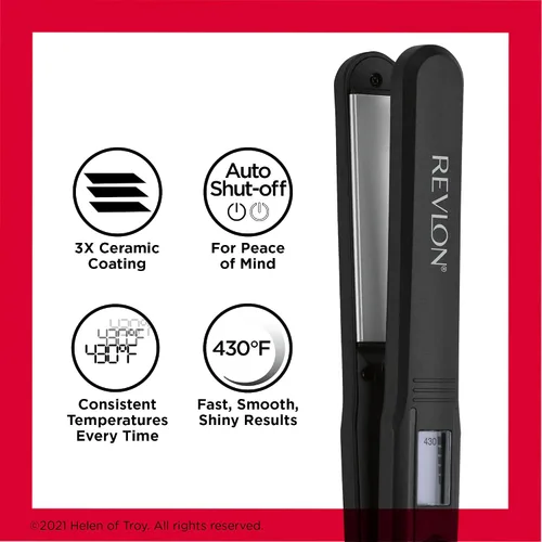 Vista 5 de REVLON Perfect Heat - Plancha plana digital de cerámica, 1 pulgada