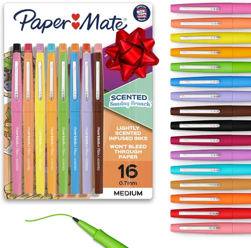 Vista 9 de Paper Mate Flair Nature Escape - Bolígrafos perfumados con punta de fieltro, punta media (0.028 in), colores surtidos, 64 unidades, perfectos