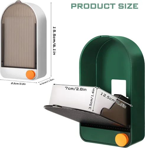 Vista 7 de NiHome 2 cajas de jabón para montar en la pared con cubierta y drenaje para ducha, instalación sin perforaciones, impermeable, a prueba de polvo