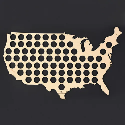 Vista 6 de Mapa con tapas de cerveza, 50 estados
