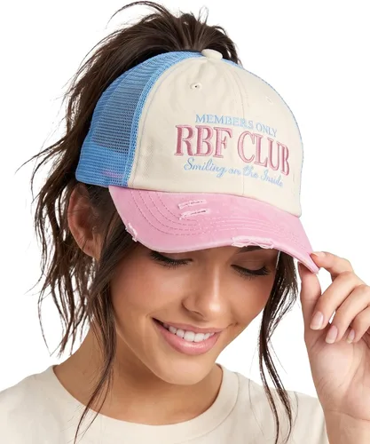 Vista 13 de Funky Junque - Sombrero de cola de caballo para mujer, gorra de béisbol con ajuste ajustable y cola de caballo alta cruzada para uso diario Paquete