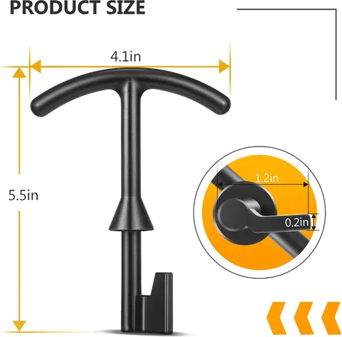 Vista 3 de Llave de la caja del medidor de agua de 5.5", compatible con la llave de la cubierta del medidor de agua M07001