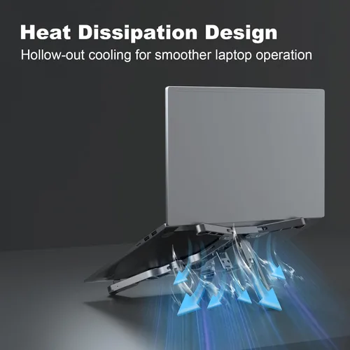Vista 7 de Soporte ergonómico para laptop para escritorio, elevador de aluminio aeroespacial ajustable 3 en 1, soporte plegable de 3 modos, resistente