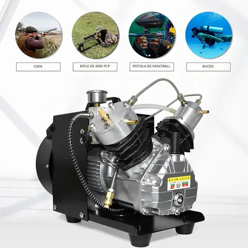 Vista 7 de TUXING 4500PSI/30Mpa PCP compresor mini cilindro doble para el tanque