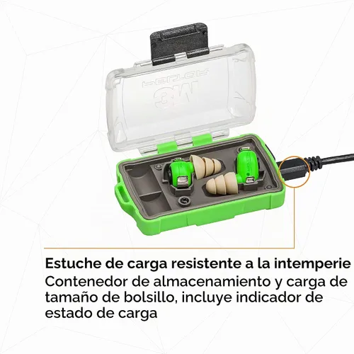 Vista 9 de 3M PELTOR EEP-100 Kit de tapones para los oídos, recargable, reducción de ruido, construcción, fabricación, mantenimiento