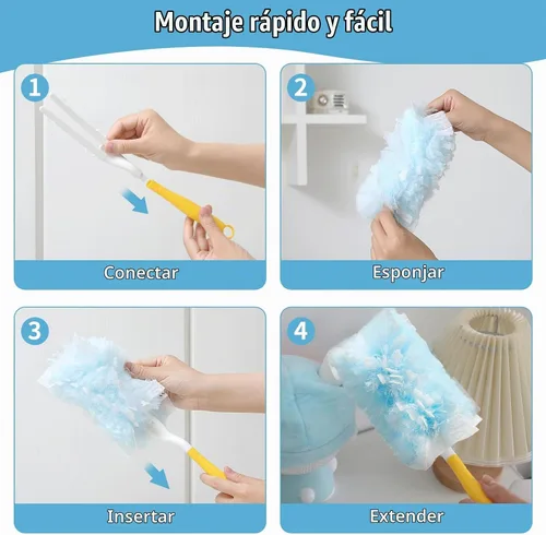 Vista 6 de 60 repuestos de plumero resistente de 360° compatibles con Swiffer, repuesto de plumero electrostático desechable extra grueso de tamaño grande