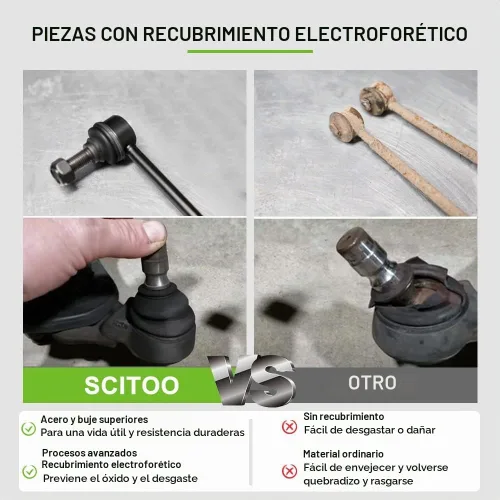 Vista 4 de SCITOO Kit de suspensión delantera (2) brazo de control inferior con bujes de rótula izquierda y derecha (2) varillas de sujeción interiores (2)