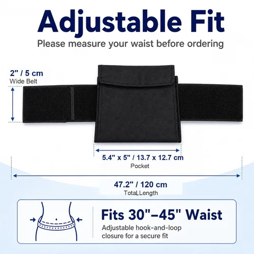 Vista 2 de Cinturón de soporte de tubo G, cinturón de diálisis peritoneal para accesorios de tubo de alimentación Peg/G/J, suministros para pacientes con Black
