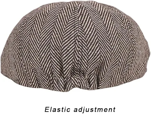 Vista 4 de Newsboy - Gorra para hombre, diseño de espiga, diseño de tweed, diseño de hiedra y gatsby, estilo vintage