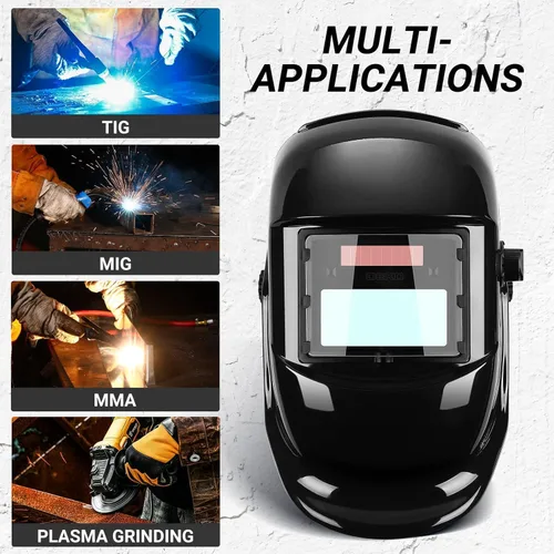 Vista 8 de Casco de soldadura oscurecimiento automático: DEKORPO Verdadero Color Solar Powered Auto Oscurecimiento Soldador Máscara Capucha Cascos