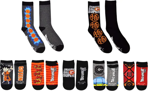 Vista 2 de Everything Legwear Dragon Ball Super Socks Regalos (7 pares) - (1 tamaño) Dragon Ball Super Cosplay Calcetines de corte bajo para mujeres y hombres