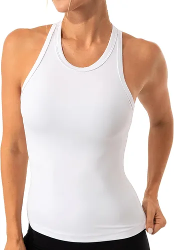 Vista 6 de Ukaste Camiseta sin mangas para mujer Studio Essential con cuello redondo y espalda cruzada para yoga