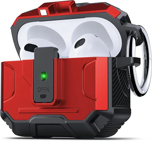 Vista 31 de DASFOND - Funda de armadura para AirPods de 2ª y 1ª generación, carcasa de cuerpo completo de grado militar a prueba de golpes, soporte de carga