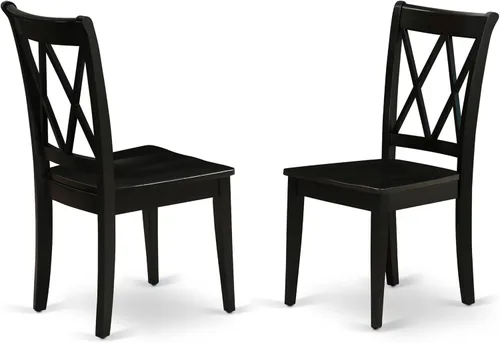 Vista 4 de East West Furniture AMCL3-BCH-W - Juego de mesa de comedor de 3 piezas contiene una mesa de cocina redonda con pedestal y 2 sillas de comedor, 36 x