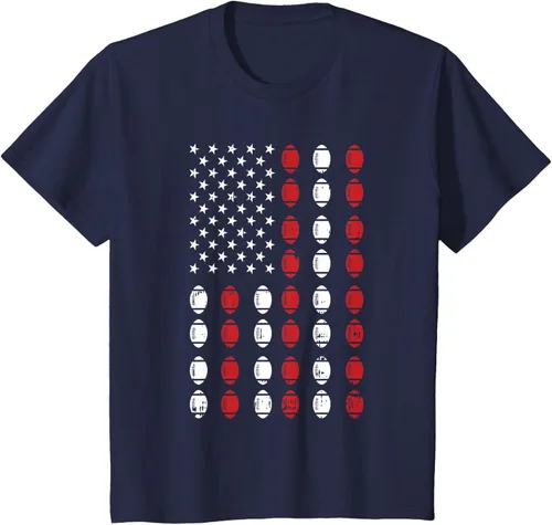 Vista 59 de Camiseta patriótica de jugador atleta del 4 de julio de fútbol americano, Negro