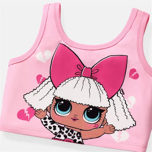 Vista 3 de L.O.L. Surprise! Girls Clothes Set Doll Print Sleeveless Tank Top and Shorts Kids Girl Clothes