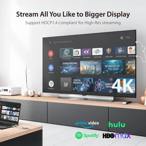 Vista 5 de j5create ScreenCast - Transmisor y receptor HDMI inalámbrico 4K, extensor HDMI inalámbrico, compatible con 4K30Hz / 1080p60Hz, 2.4/5GHz, desde