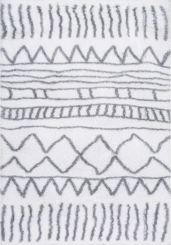 Vista 3 de nuLOOM Renata - Alfombra marroquí de pelo, 3 x 5, color gris