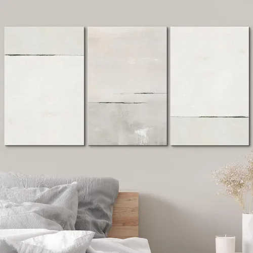 Vista 178 de wall26 Lienzo enmarcado para pared, juego de arte de acuarela pastel, paisaje rural, ilustraciones con formas abstractas, arte moderno, decorativo